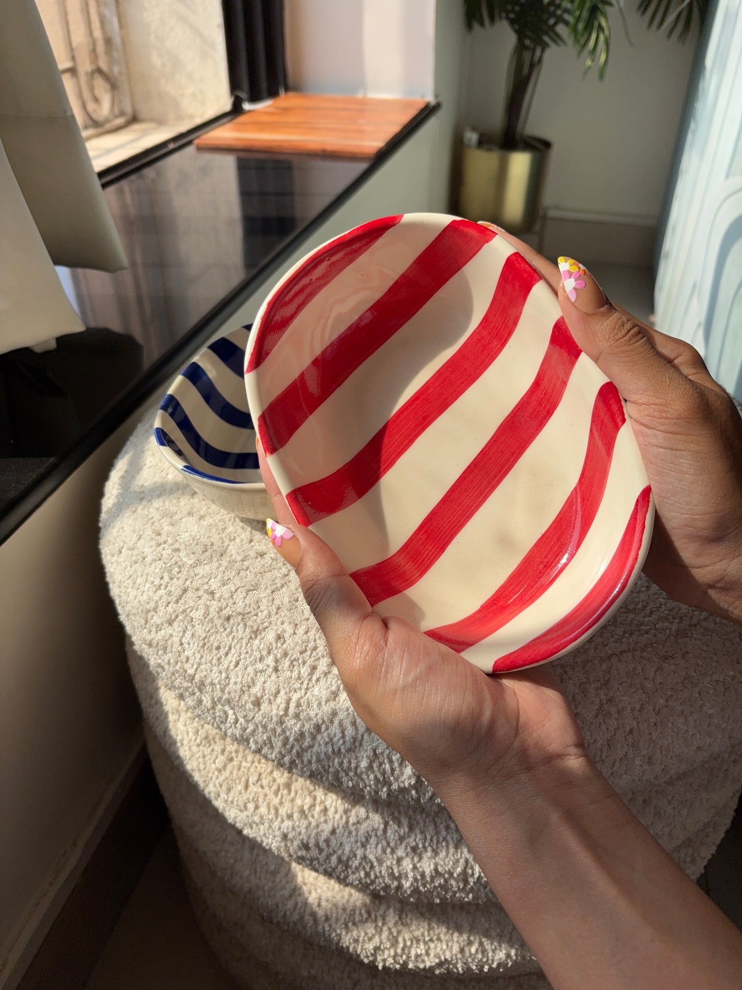 πβ Chic Sips Gift Set β Bow Mug & Striped Snack Bowl