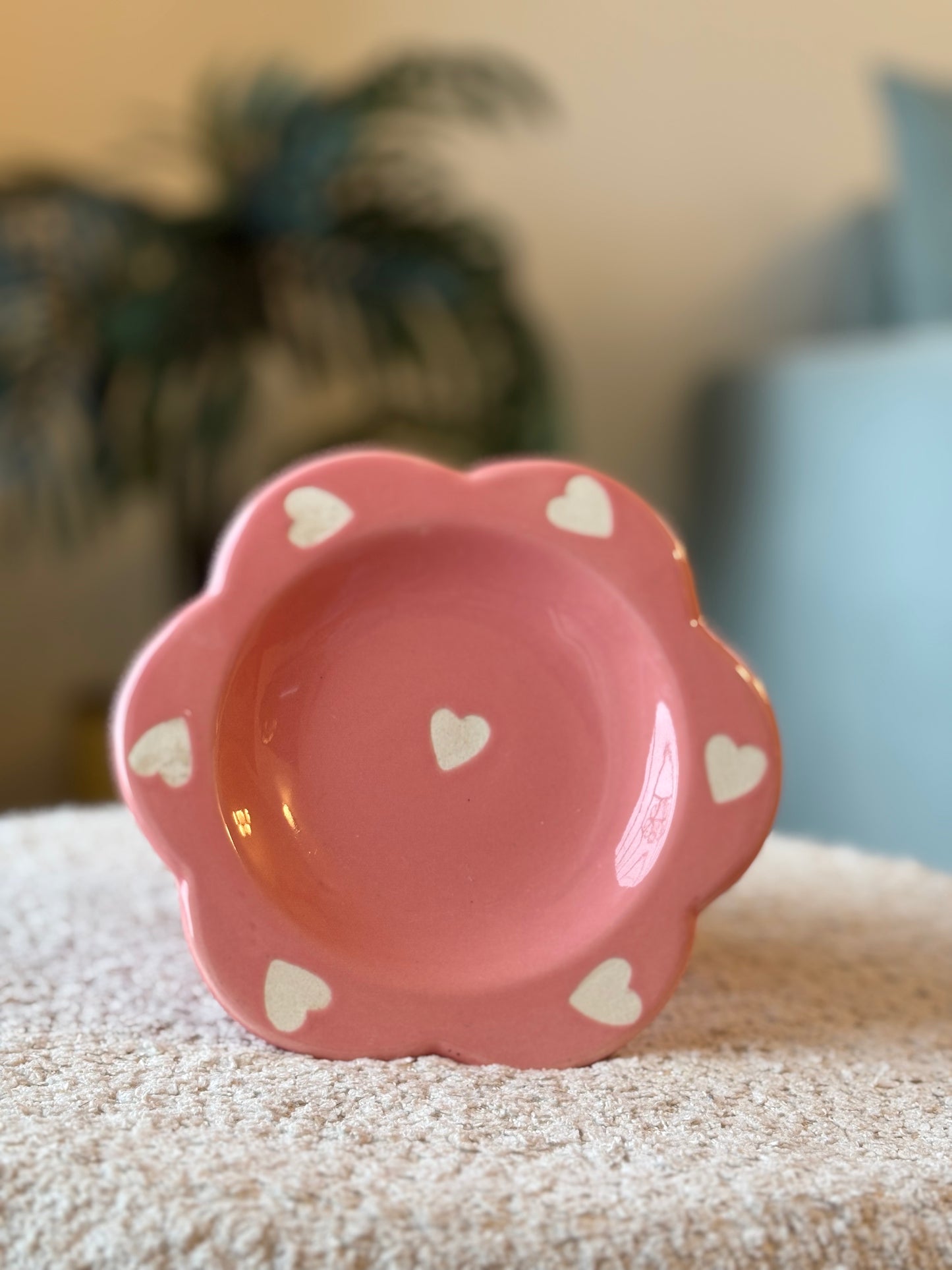 Sweetheart Sips Cup & Saucer Set – Pink with White Hearts