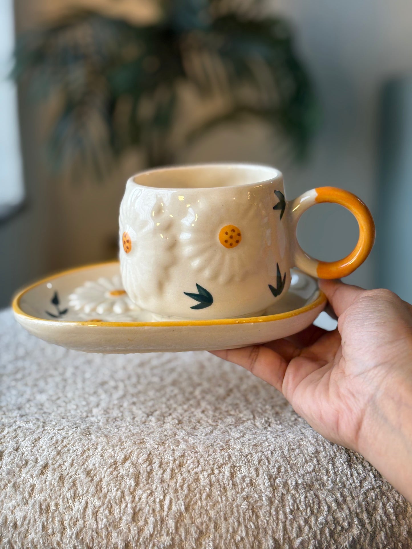 Hello Sunshine 3D Sunflower Mug & Saucer Set