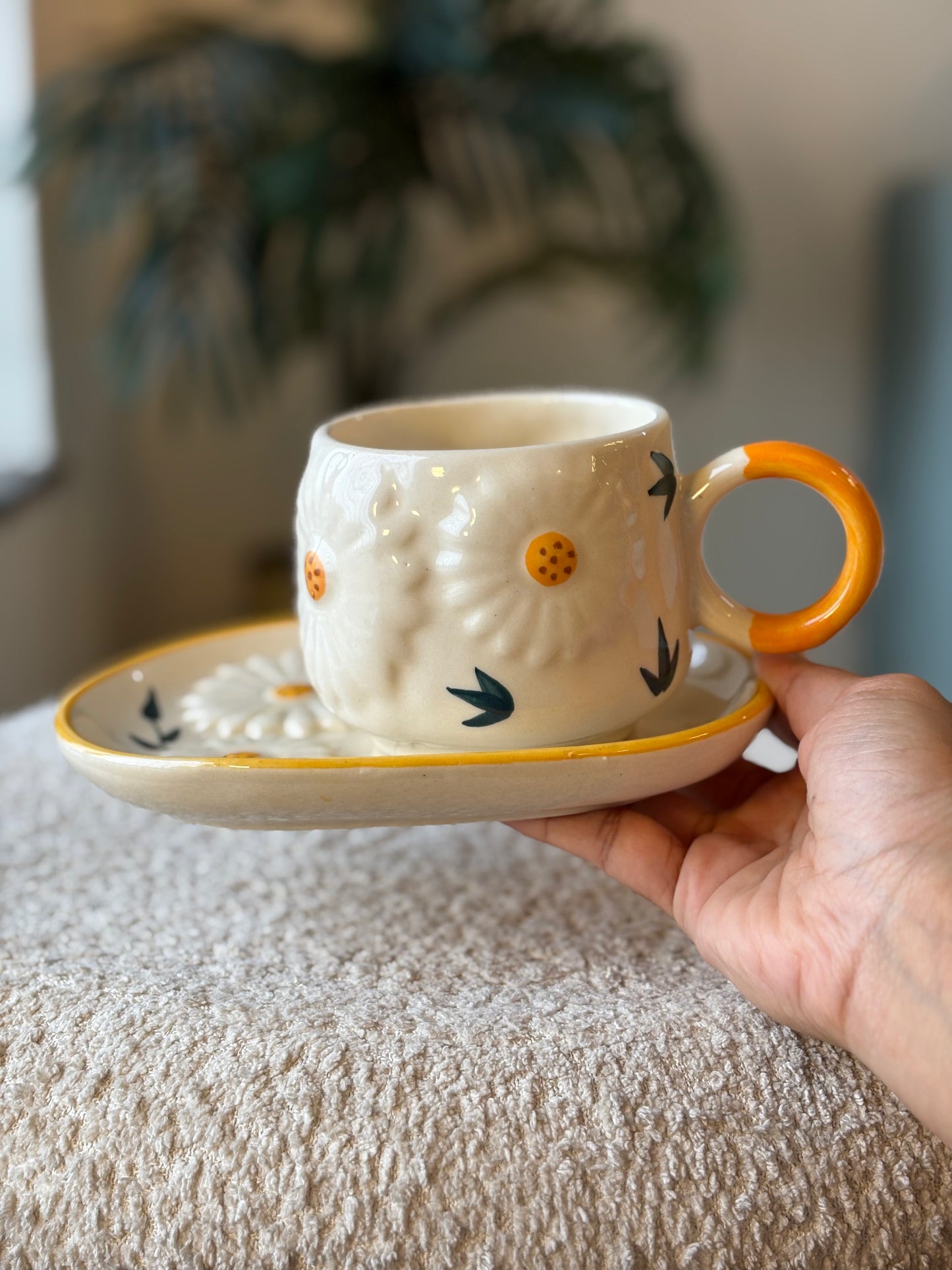 Hello Sunshine 3D Sunflower Mug & Saucer Set