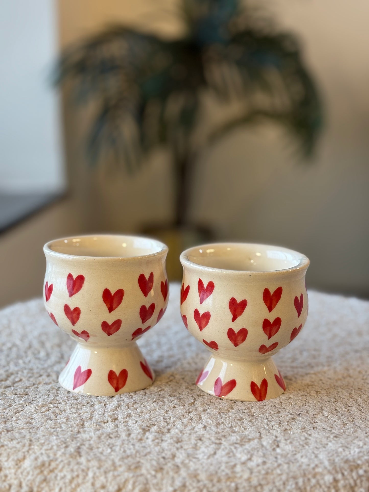 Sweet Indulgence Dessert Goblet – White with Red Hearts