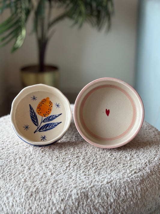 His & Hers Snack Bowl Duo – Lemon & Heart Check