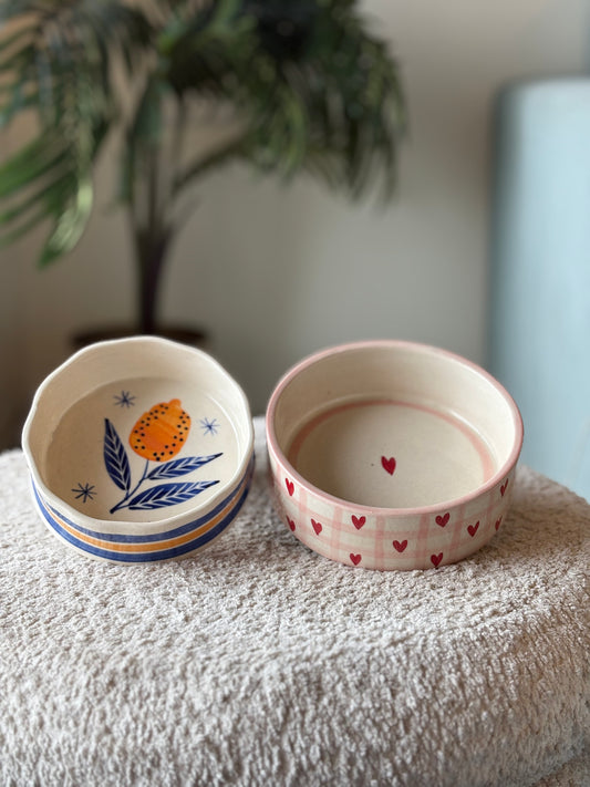 His & Hers Snack Bowl Duo – Lemon & Heart Check