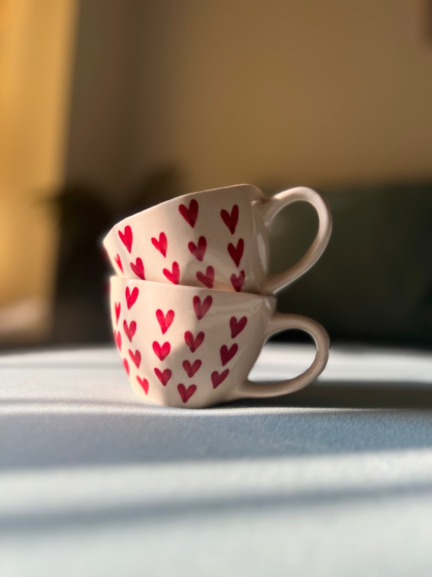 Hand-Painted Heart Ceramic Mug