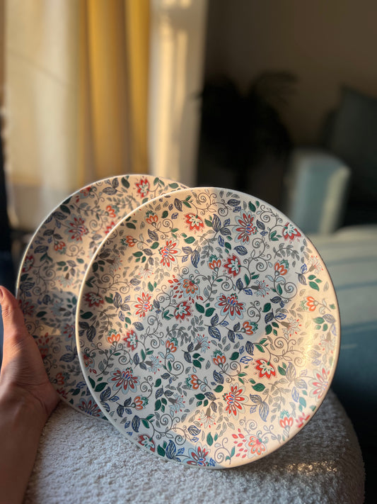 Paisley Printed Dinner Plates - Set of 2