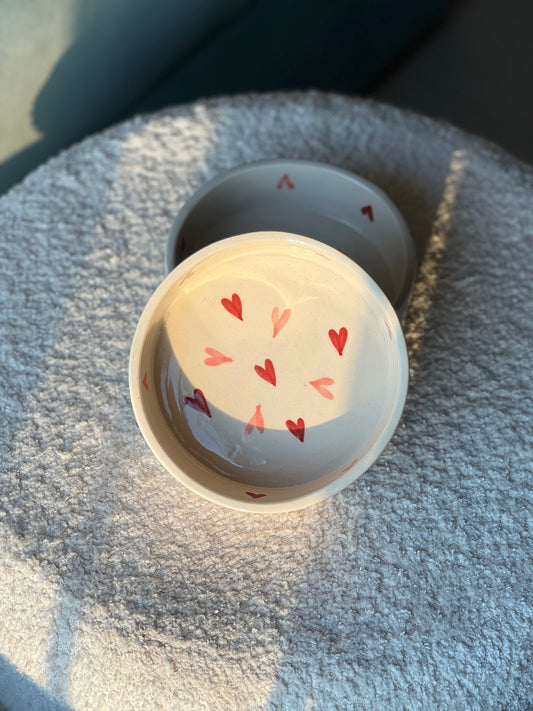 Little Hearts Breakfast Bowl – 5 Inch Ceramic bowl for Breakfast & Smoothies