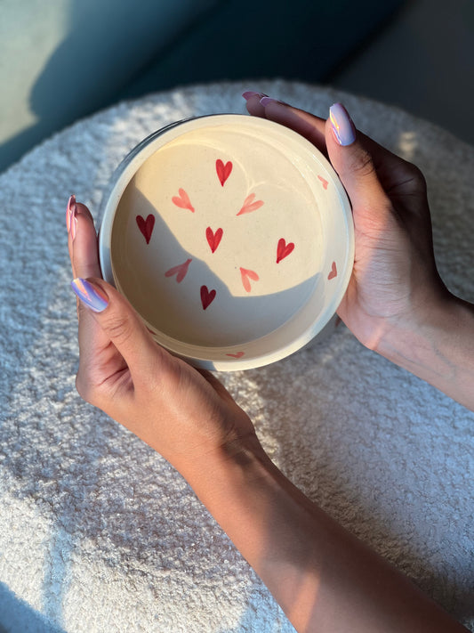 Little Hearts Breakfast Bowl – 5 Inch Ceramic bowl for Breakfast & Smoothies