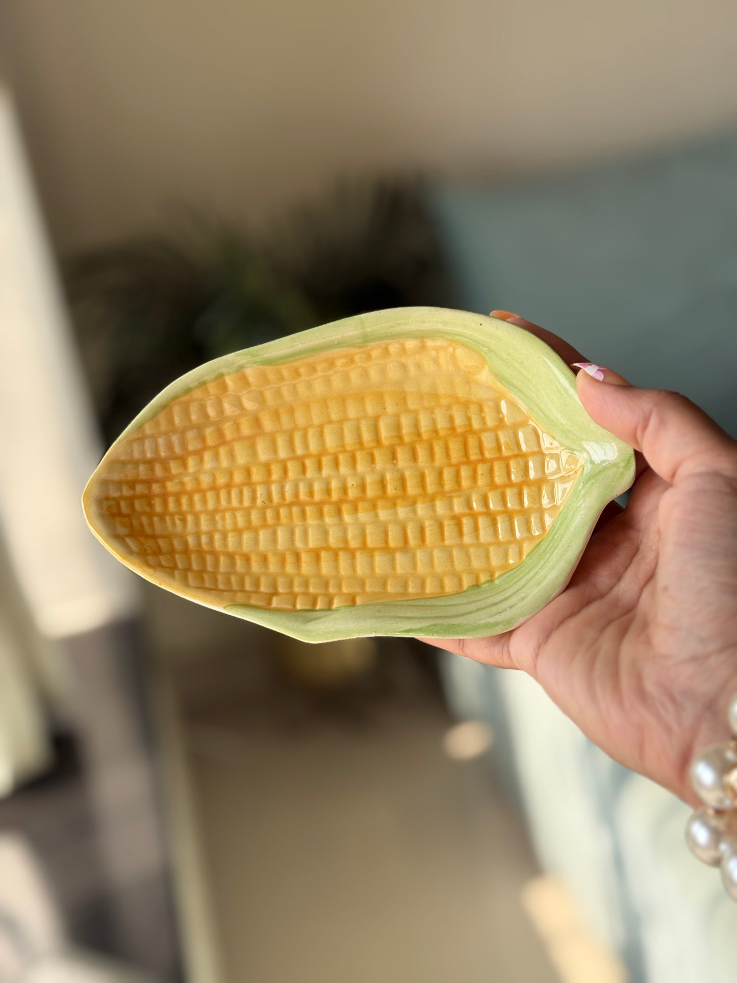 🌽☕ Mom’s Comfort Set – Handmade Mug & Corn-Shaped Snack Plate
