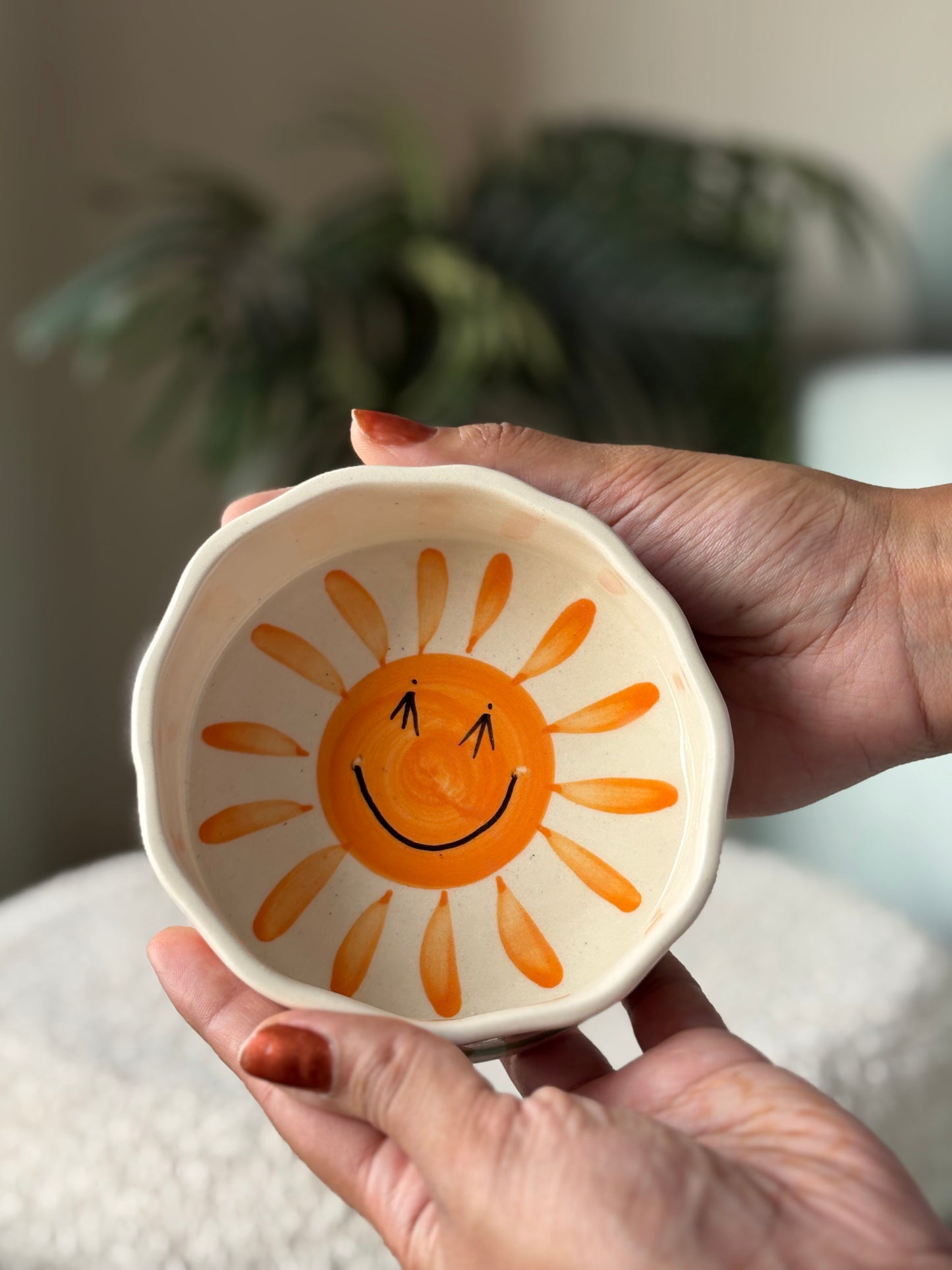 Zesty Mornings Snack Bowl – Lemon Print in Blue & Yellow