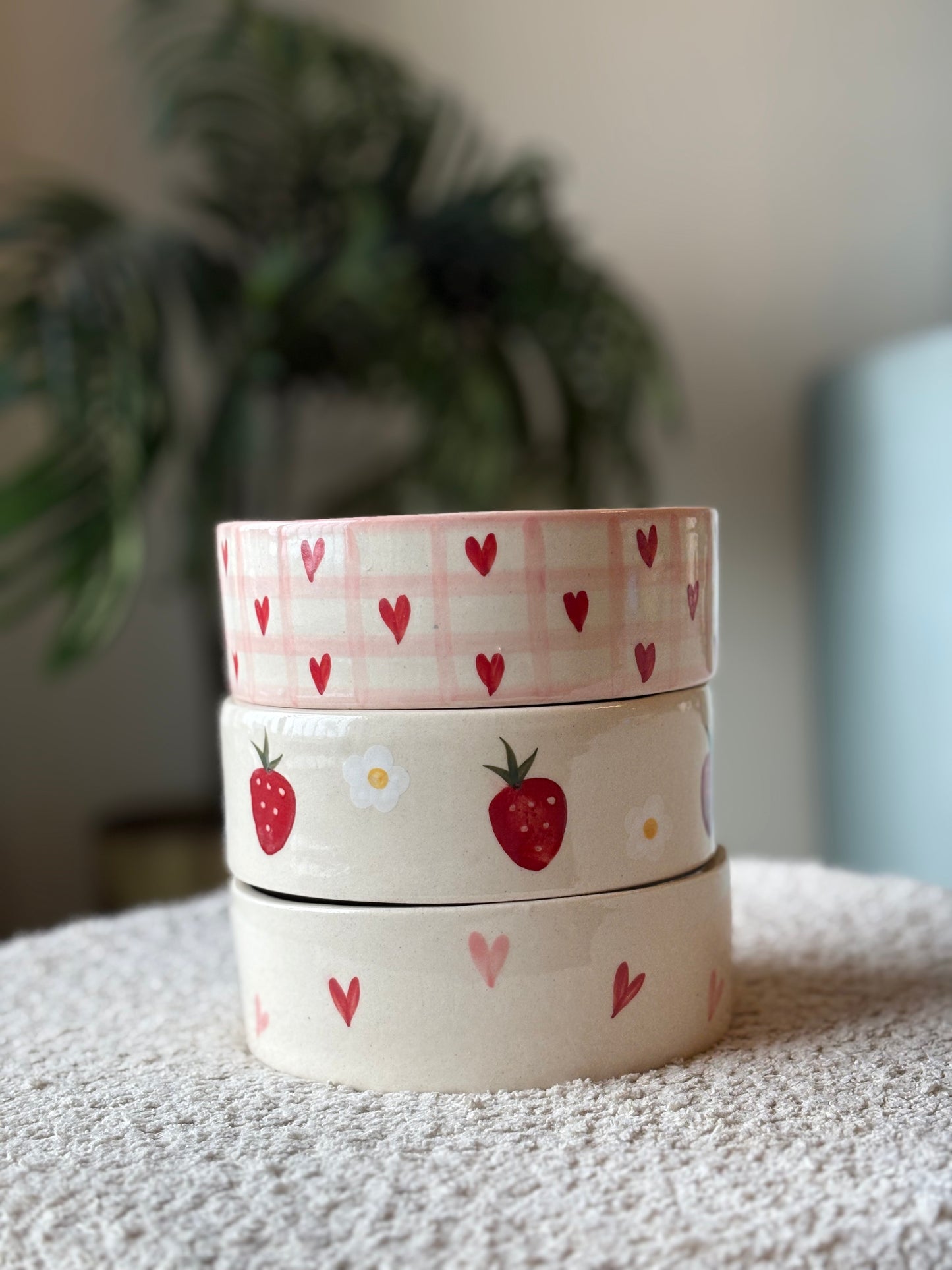 Kawaii Heart Check Bowl snack & breakfast bowl