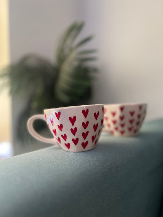 Hand-Painted Heart Ceramic Mug