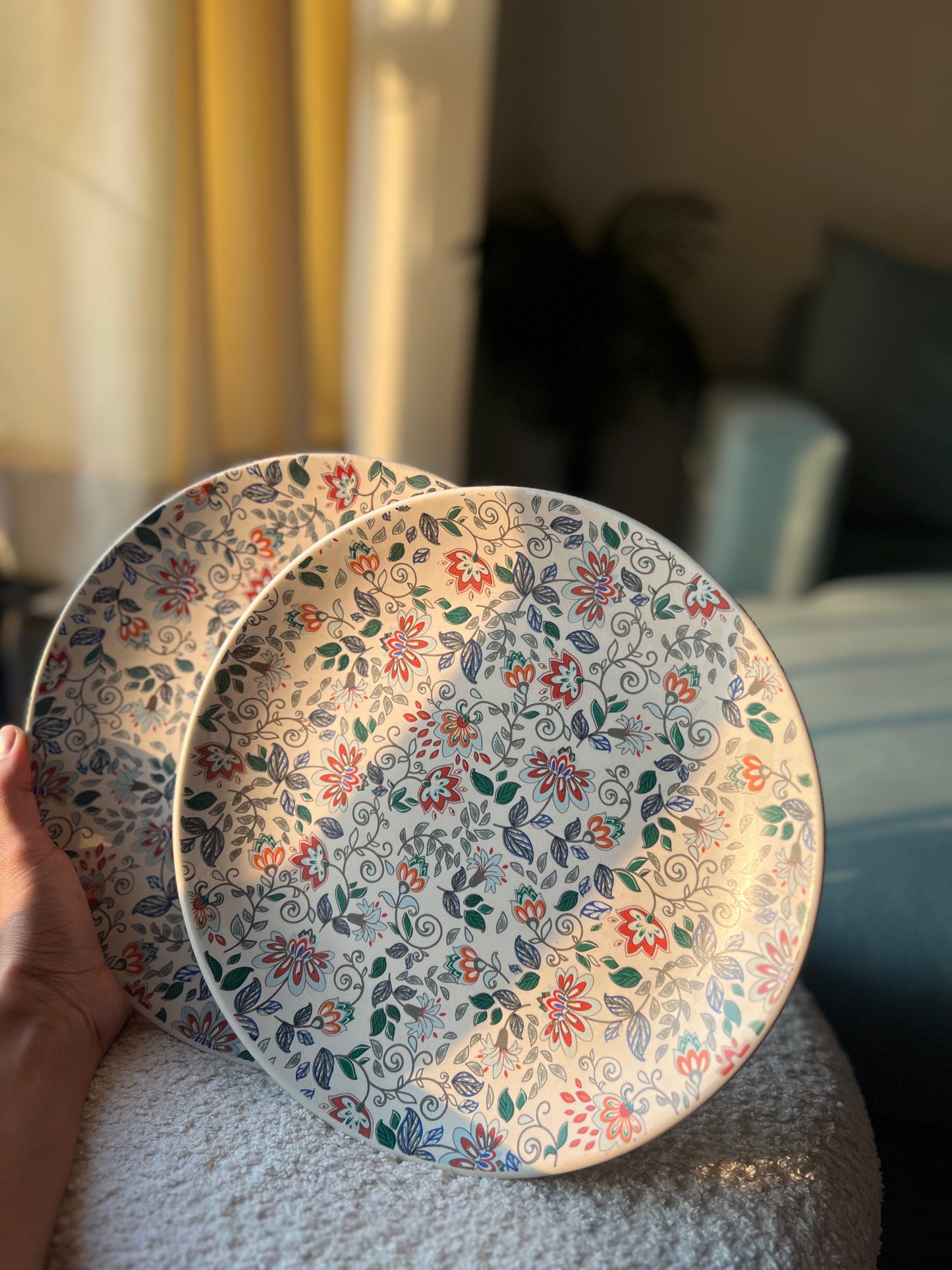 Paisley Printed Dinner Plates - Set of 2