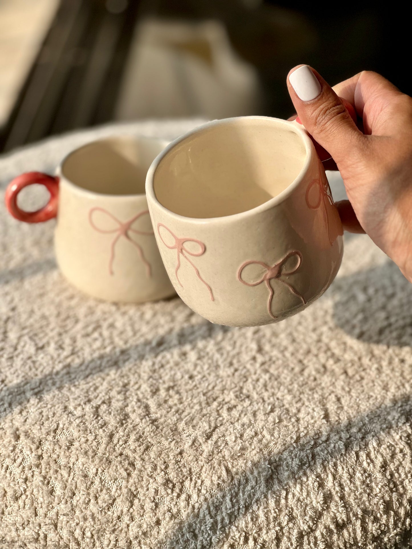 Bow-tiful Pink Mug – Hand-Painted Pink Ceramic Mug with Bow Print