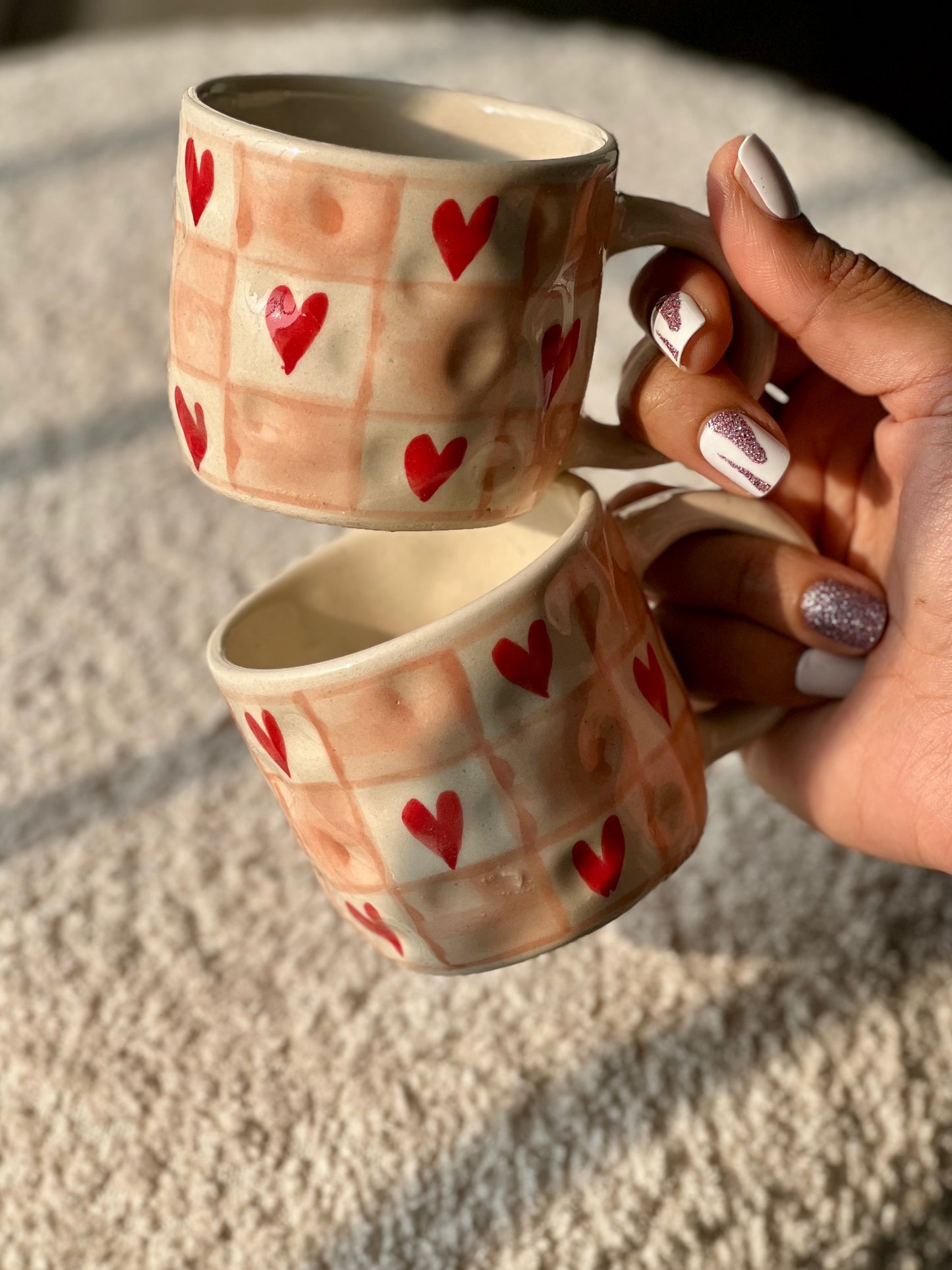 Checkerboard Love Handmade Ceramic Cup