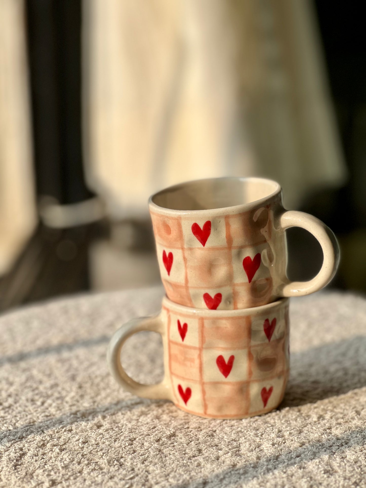 Checkerboard Love Handmade Ceramic Cup